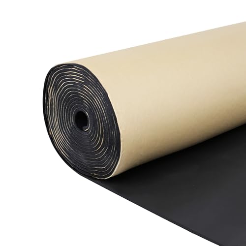 FUELHOOD 車用断熱マット 吸音シート 断熱シート 防音シート 遮音シート 断熱材 熱反射 遮音防音材料 フォーム製 車ドア エンジン 屋根 断熱 保冷 汎用 厚さ10mm ブラック 200cm*100cm 内装パーツ アクセサリー