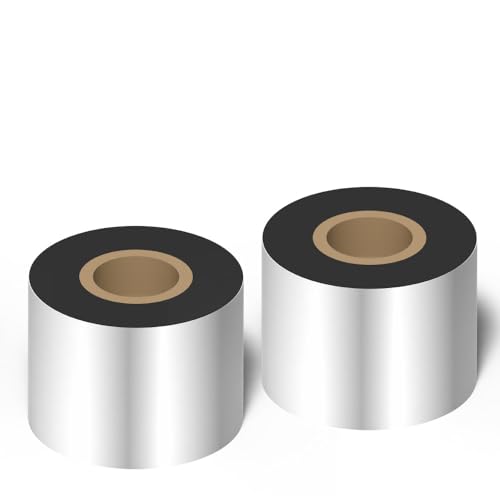 HAPPEAST 熱転写インクリボン サーマルプリンタ用熱転写対応リボン(外側インク) SATO ZEBRA TSC TOSHIBA DATAMAXなどの人気熱転写プリンタ(TTO)適応 (セミレジン系リボン(2ロール), 幅50mm(長さ300m))