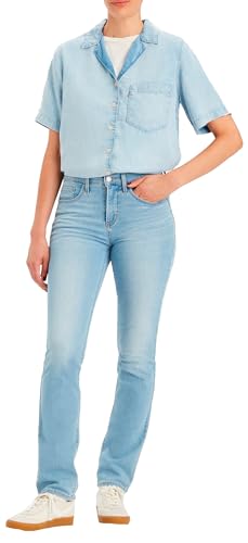 Levi's 314 Shaping Straight Light Indigo-Worn IN, Lapis Sense, 31W x 32L para Mujer
