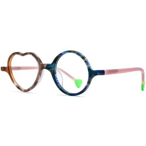 Image of HEPIDEM Multicolor Acetate Glasses Frame Men Women Round Eyeglasses Optical Spectacles 9377