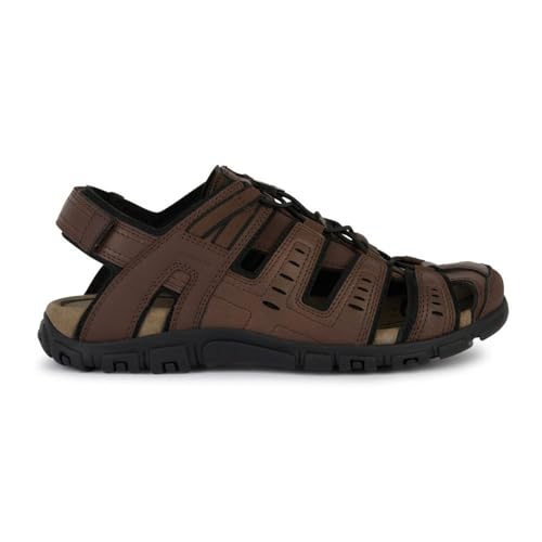 Geox Uomo Sandal Strada C, Sandalias Deportivas Hombre, marrón Oscuro, 42 EU