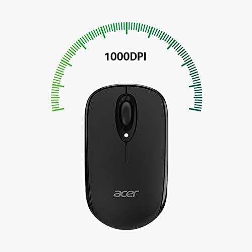 Image of acer Bluetooth Optical Black Mouse | 1000DPI | Windows PC and Certified Works with Chromebook | Fully Covered in a Silver Ion Protected Body