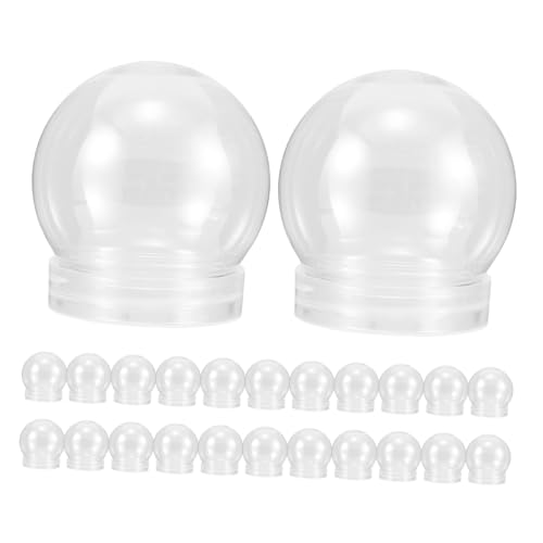 Bolas de nieve de plástico transparente TOPBATHY para manualidades navideñas de 24 piezas 2