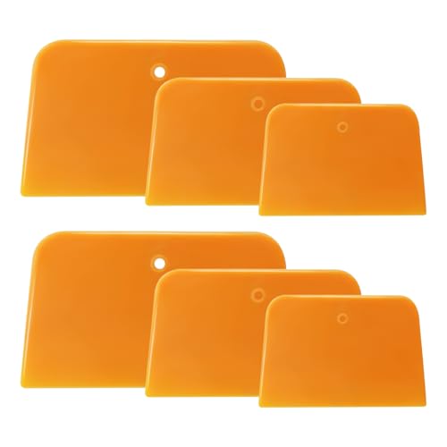 Surosha 2 Set Body Filler Spreaders, Auto Plastic Putties Spreader Tool Includes Large, Medium and Small, Reusable Auto Film Application Tool for Body Fillers, Putties, Glazes, Caulks and Paint (6PCS)