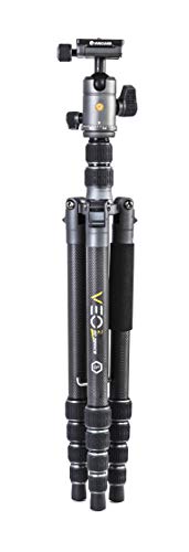 Vanguard VEO3GO265HCB Compact Carbon Fiber Travel Tripod with Ball Head, Monopod Option, Smart Phone Holder and Bluetooth Remote - Thumbnail 6