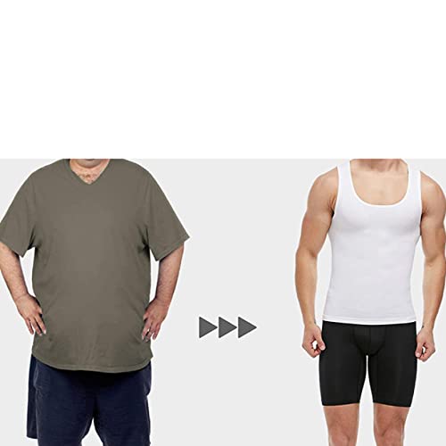 Camiseta de compresión para hombres con faja para estomaco controlado 3