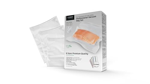CASO Bolsas de vacío kit 5 - Kit de 100 Bolsas de vacío para alimentos Gofradas todo tipo envasadora al vacío | 3 tamaños: 16x23 cm, 20x30 cm, 30x40 cm | Aptas para Sous Vide, Sin BPA | 100 Bolsas