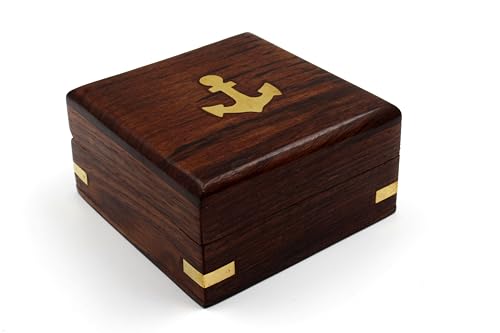 Image of Compass with Stamped Wooden Case