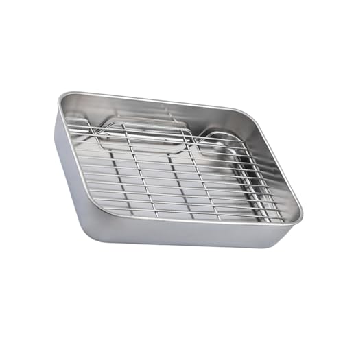 Plaque de cuisson acier inoxydable grand format avec grille de cuisson pour four - 2