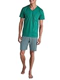 CALIDA Relax Imprint Set di Pigiama, Verde Pond, 54 Uomo