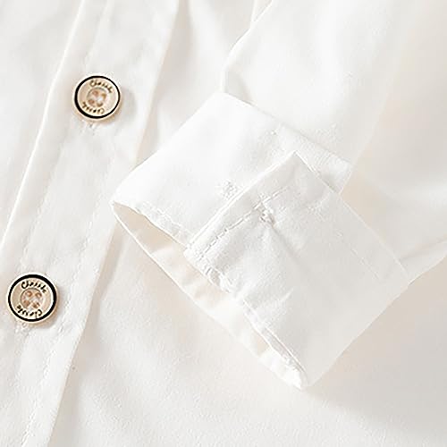 Toddler Button-Down Long Sleeve Coats Open Front Collar Plain Coats Kids Boys Girls Fall Sleeveless Compression Shirt3