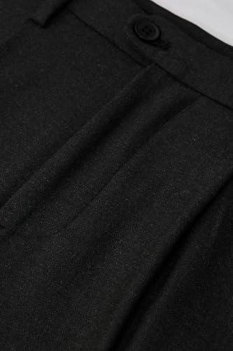 Image of SNITCH Men Casual Trousers| Baggy Fit Mid Rise Solid Plain Front Style | Breathable Cotton Blend & Lightweight Linen Fabric for Summer & Everyday Outings
