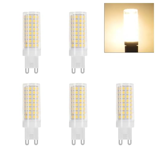 RTNLIT G9 LED Bulbs, 10W (80W Halogen Equivalent) Dimmable 1000lm 3000K Warm White G9 LED Light Bulb for Home Lingting, 360 Degree Beam, G9 Bi Pin Base(5 Pack)