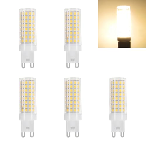 RTNLIT G9 LED Bulbs, 10W (80W Halogen Equivalent) Dimmable 1000lm 3000K Warm White G9 LED Light Bulb for Home Lingting, 360 Degree Beam, G9 Bi Pin Base(5 Pack) by RTNLIT - Used condition - CA$18.30