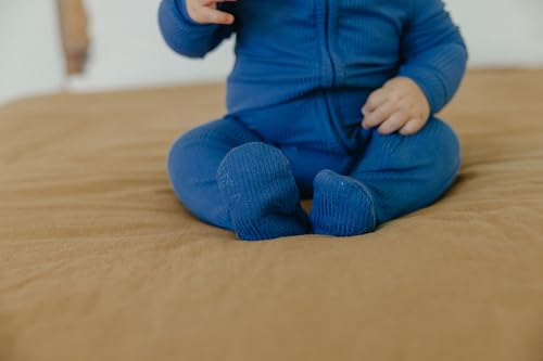 Image of Copper Pearl Baby Zip-Up Footie Pajamas - Soft Stretchy Sleep and Play Footies for Boys and Girls