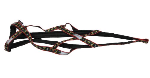 Weight Pulling Sledding Dog Harness X-Back Style for Wide Chested Hound Dogs (Black/Red, Medium)