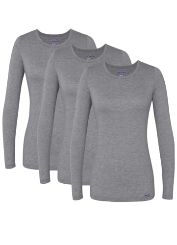 Image of Sivvan Scrubs for Women - Long Sleeve Comfort Underscrub Tee 3-Pack