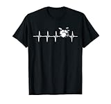 Schlagzeug T-Shirt für Drummer - Herzschlag EKG Motiv