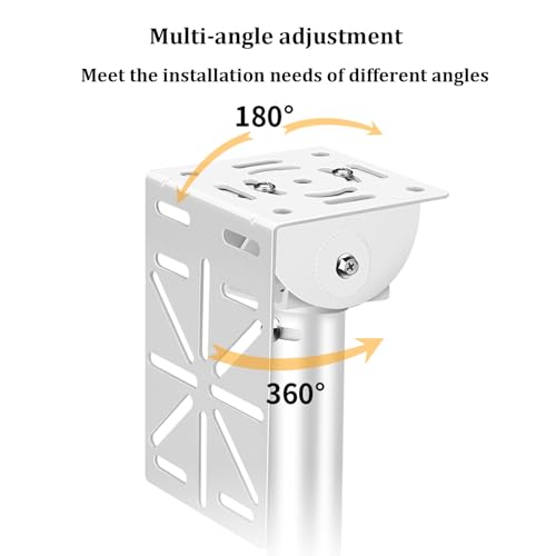 Support de fixation réglable et rétractable pour caméra dôme - En alliage d'aluminium - Pour installation au mur et au plafond - Gestion des câbles dissimulés pour la surveillance de sécurité