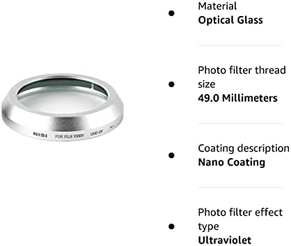 NiSi UHD UV Filter for Fujifilm X100/X100S/X100F/X100T/X100V - 49mm Silver