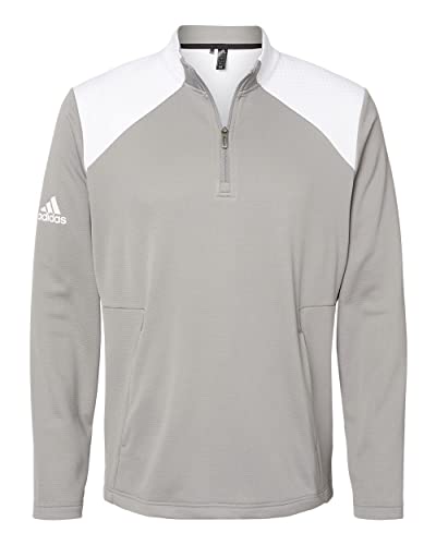 memi③ adidas - Men's Textured Mixed Media Quarter-Zip Pullover