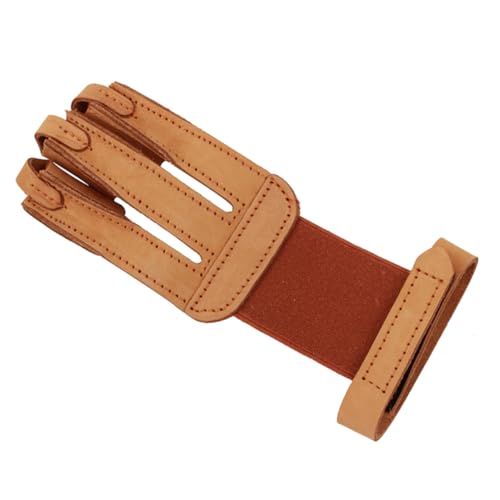 Gogogmee Archery Gloves Finger Tabs 3-Finger Protection Sleeves for Archery Leather Guard Comfortable for Outdoor Sports