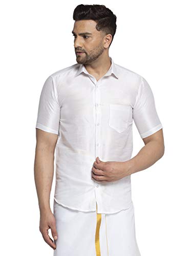 Image of SAIFOO Men's Classic Silk Ethnic Shirt.