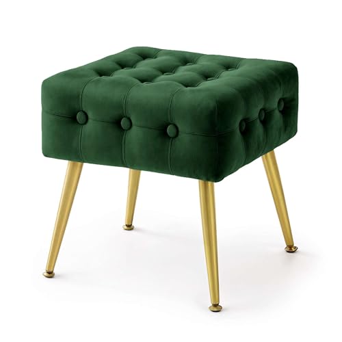 AKORD Puf Taburete en Terciopelo Acolchado