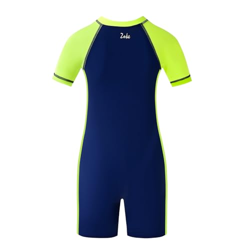 Image of karrack Girls and Boys One Piece Rash Guard Swimsuit Kid Water Sport Short Swimsuit UPF 50+ Sun Protection Bathing Suits