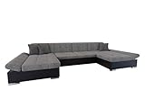 Schlaffläche: 360x130 cm Ecksofa Alia mit Regulierbare Armlehnen, 2 Bettkasten und Schlaffunktion, U-Form Eckcouch vom Hersteller, Sofa Couch Wohnlandschaft (Soft 011 + Lux 05 + Lux 06)