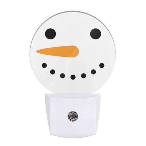 Image of Cute Snowman Night Light Christmas Snowman Winter Plug-in Nightlight Auto Sensor LED Lighting for Men Women Boys Girls Christmas Thanksgiving Holiday Gifts