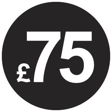 £ Black Price Stickers - 20mm, £75, 1000 — image 1