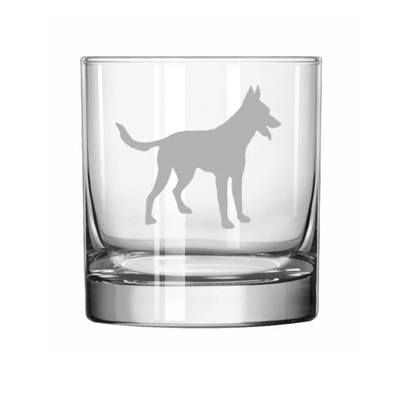 MIP Brand 11 oz Rocks Whiskey Highball Glass Belgian Malinois