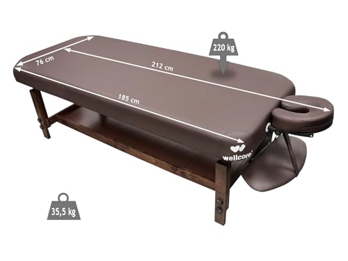 Table de Massage Fixe en Bois avec Appui-TĂȘte,Marron â Image 3