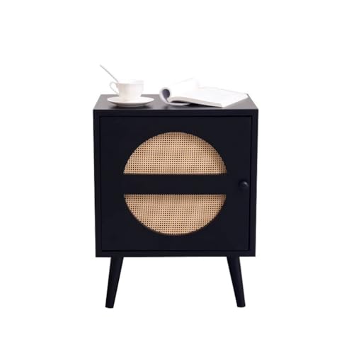 EINES Veladores Mesita de Noche Minimalista y pequeña, mesita de Noche for Dormitorio, apartamento pequeño, mesita de Noche Minimalista Negra
