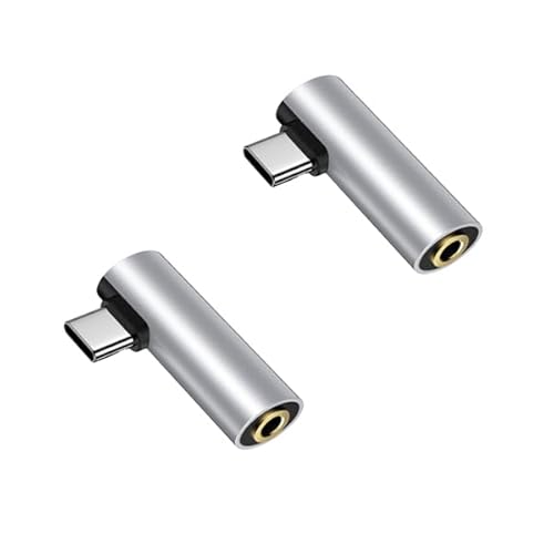 ANNIBER タイプC イヤホンジャック Type C to 3.5mm変換アダプター*2個 L字型/4極/TRRS対応 usb cイヤホンジャック Hi-Fi音質 タイプc 変換ジャック USB C(メス) to 3.5mm(オス)変換コネクタ 音楽/