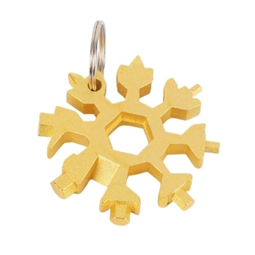 Chiave a fiocco di neve multifunzionale in acciaio inossidabile, cacciavite multiuso 18 in 1(Gold)