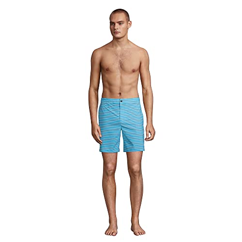Lands' End Men's Sunset Swim Short 7 Inch Turquoise/blue Stripe Regular Large4
