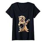 Photo Gallery donna bruxelles griffon dog bluegrass banjo player maglietta con collo a v Photo Gallery donna bruxelles griffon dog bluegrass banjo player maglietta con collo a v