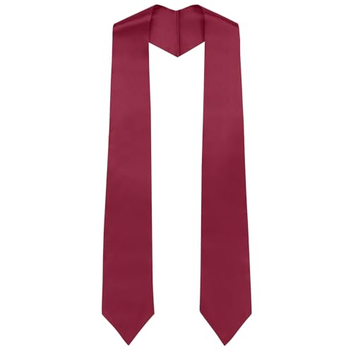 GHGMAO 72 Inch Plain Graduation Honor Stole for Unisex Adult, Maroon Satin Stole Sublimation Blank Grad Sash for High School and Bachelor