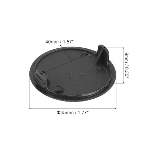 Image of uxcell 10Pcs Hinge Hole Covers, 40mm(1-9 /16 inch) Dia Plastic Concealed Hole Cover Round Flush Type Caps for Furniture Cabinet Cupboard, Black