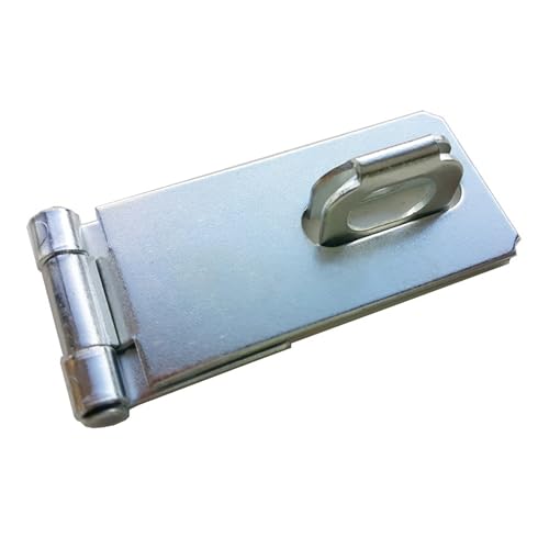 Image of Aretro Safety Hasp & Staple 75mm Silver Zinc Plated Gate Shed Secure Lock (Zinc Plated, 75mm)