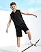 BiueLetter Boys Tank Tops Casual Sleeveless Athletic Hooded T-Shirts Basic Undershirts 5-12 Years Black