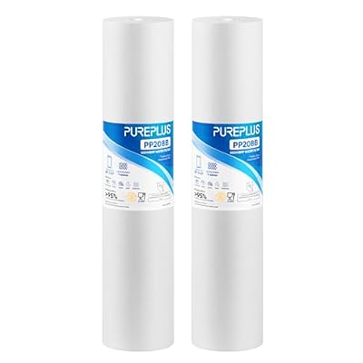 PUREPLUS 1 Micron 20" x 4.5" Whole House Sediment Home Water Filter Replacement Cartridge, Compatible with DGD-2501-20, AP810-2, P1-20BB, FP25B, FPMB-BB1-20, SDC-45-2001, 2 Pack