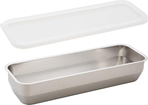 アーネスト 【日本製】 バット (フタ付き) 深型 角型 1/2スリムサイズ 料理 ステンレス (お料理はかどる蓋付き角バット) 大手飲食店愛用ブランド A-77674 燕三条