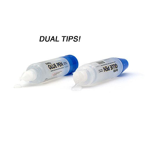 Emraw Multi-Purpose Dual Tip Glue Pen 1 Oz. (29.5 Ml) Safe Smooth Wrinkle Acid Free - for Art & Crafts, School, Home & Office (3-Pack)