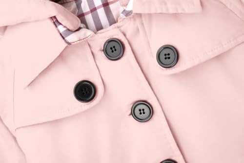 BINPAW Girls' Cotton-Padded Trench Coat Thicken Warm Single Breasted Outerwear Coat with Detachable Hood4