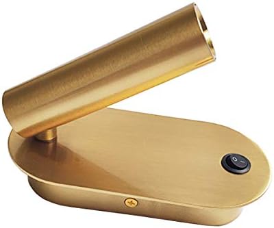 3W LED Hotel Bedroom Bedside Reading Light Fixture On/Off Switch Oval Base Gold 4000K