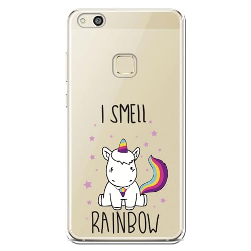 Personalaizer Custodia compatibile Huawei P10 Lite - Design Unicorno Arcobaleno - Cover in silicone TPU flessibile trasparente