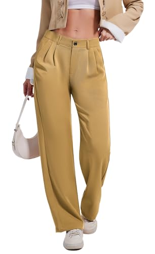 Double Plus Open Womens High Waisted Dress Pants Business Casual Wide Leg Straight Work Office Dressy Slacks with Pockets3